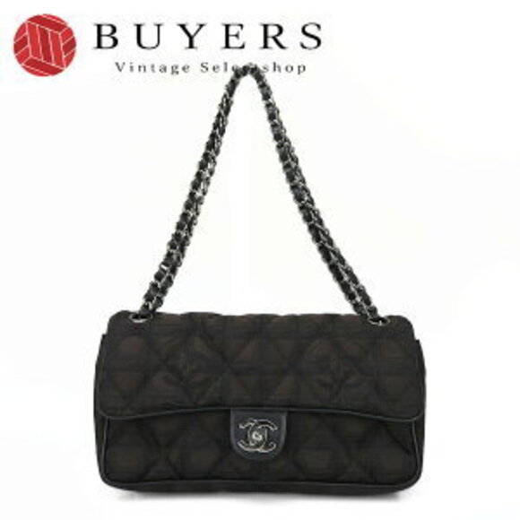 Chanel Handbags - Chanel Double Chain Shoulder Bag Travel Maroon Brown Canvas Coco Logo